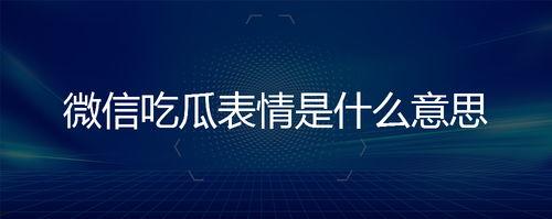 微信上的吃瓜表情是什么意思